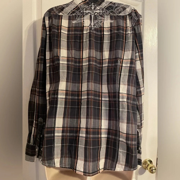 Buckle Pop Icon Men’s Button Down Long Sleeve Plaid Shirt L Western Streetwear - Picture 7 of 11